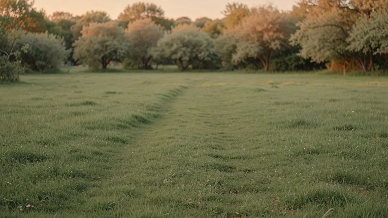 A healthy, evenly green lawn stretching across a quiet residential yard.