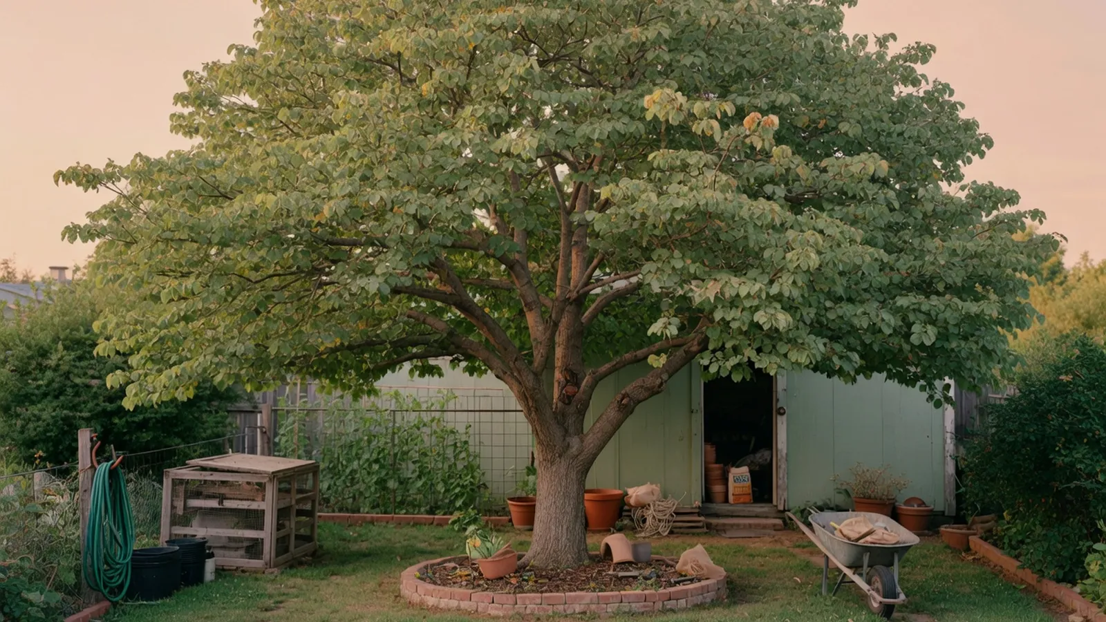 A diverse collection of deciduous tree silhouettes showcasing varied canopy shapes and foliage textures.
