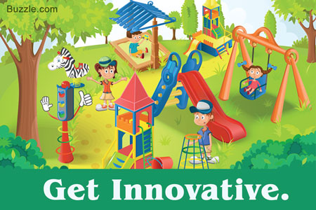 Children playing in the park vector illustration