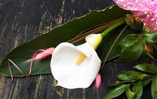 Calla Lily Flower Bouquet On A Table