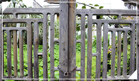 Wooden privacy fence gate