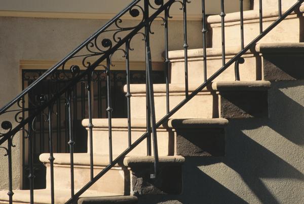 Concrete stairs with railing