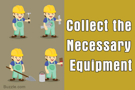 Happy Industrial Worker and Tools Vector illustration