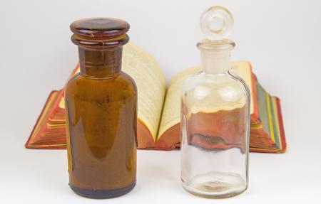 Antique glass bottles pharmacy