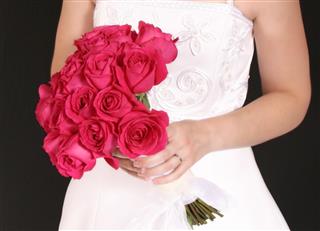 Bride With Rose Bouquet