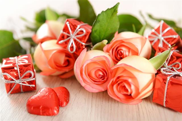 Gift Candy And Roses