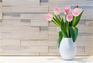 Beautiful Bouquet Of Fresh Tulips Flowers
