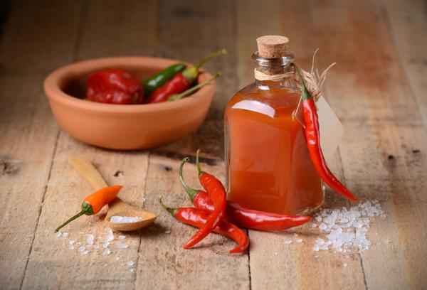 Tabasco sauce in the bottle